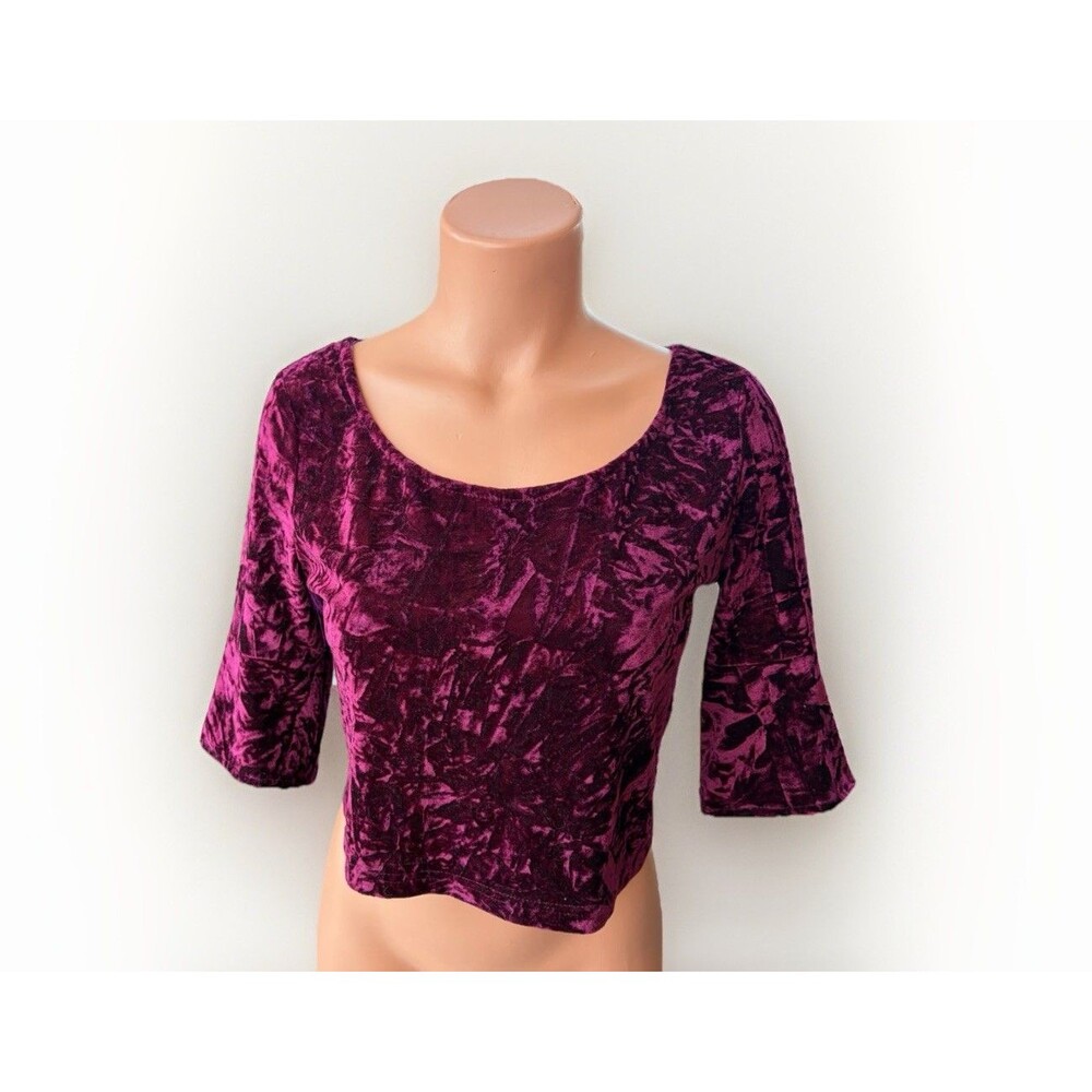 Staring At Stars Urban Outfitters Crushed Velvet Crop Top Size S Romantic
